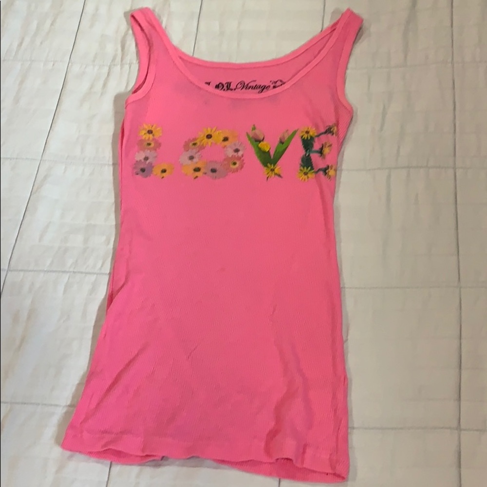 Medium Pink Love Tank Top